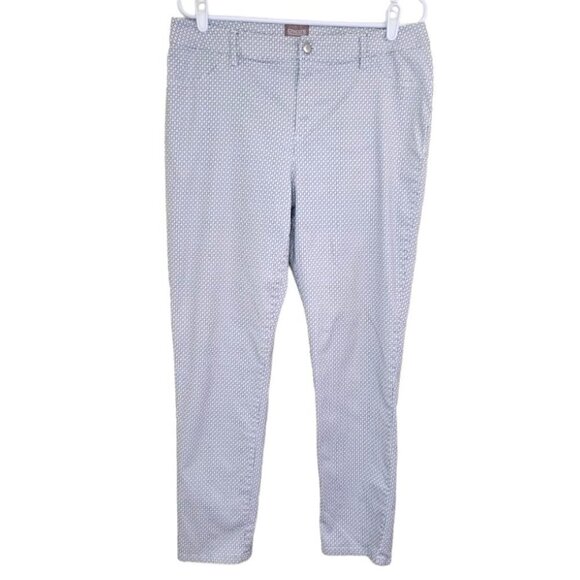 Chico's Capris Black & White Pattern Straight Leg Ankle Pants Women's Size L - Picture 1 of 9